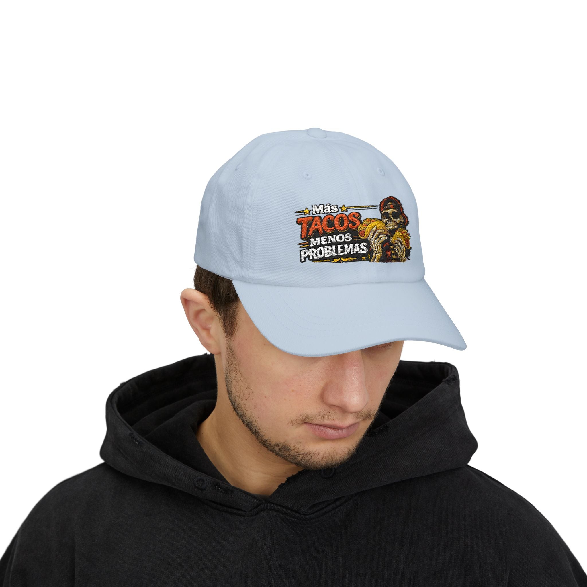 Más Tacos Menos Problemas – Gorra Bordada | Hasta Los Huesos Co.