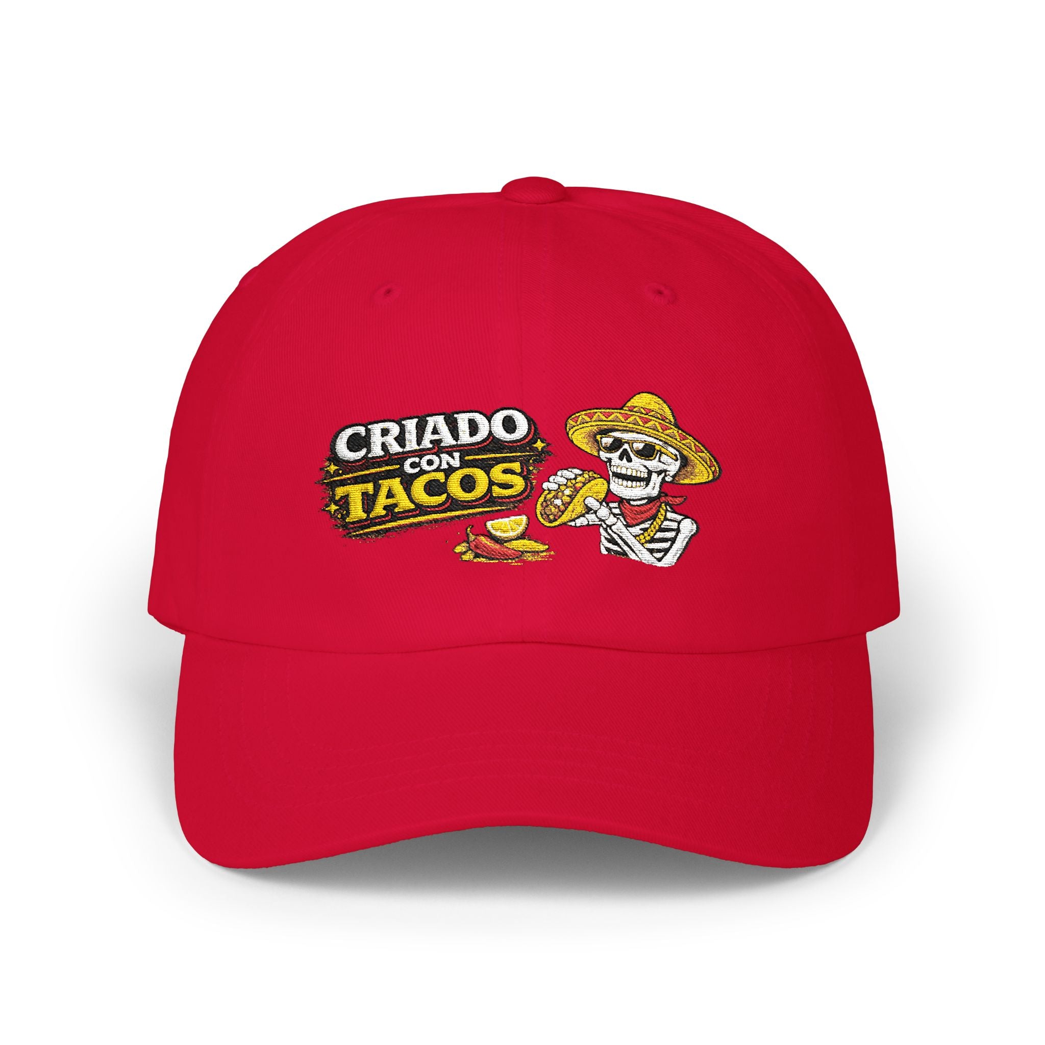 Criado con Tacos – Gorra Bordada | Hasta Los Huesos Co.