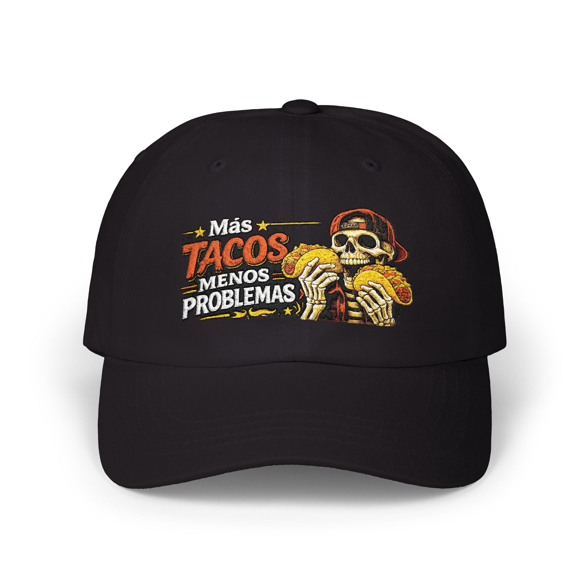 Más Tacos Menos Problemas – Gorra Bordada | Hasta Los Huesos Co.