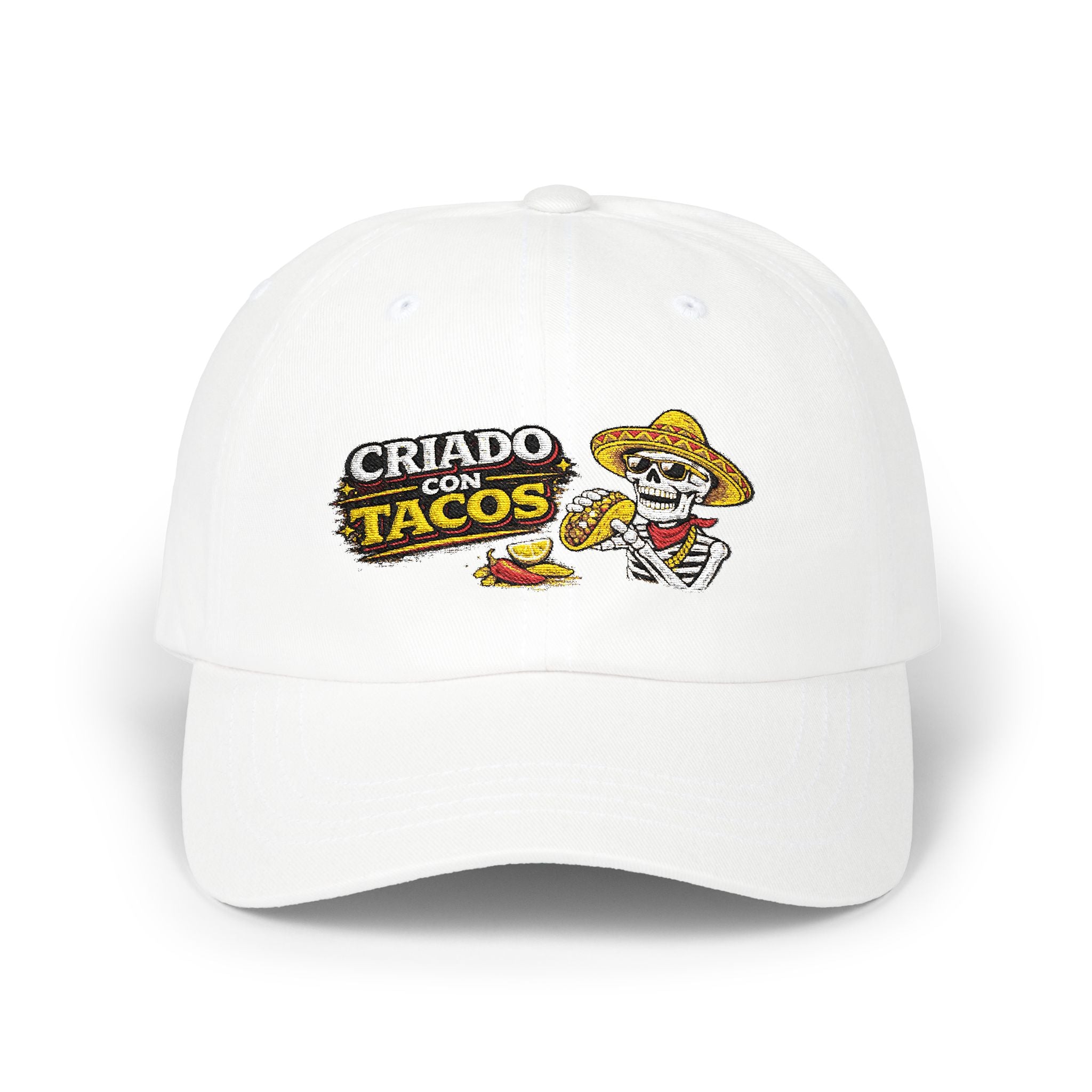 Criado con Tacos – Gorra Bordada | Hasta Los Huesos Co.