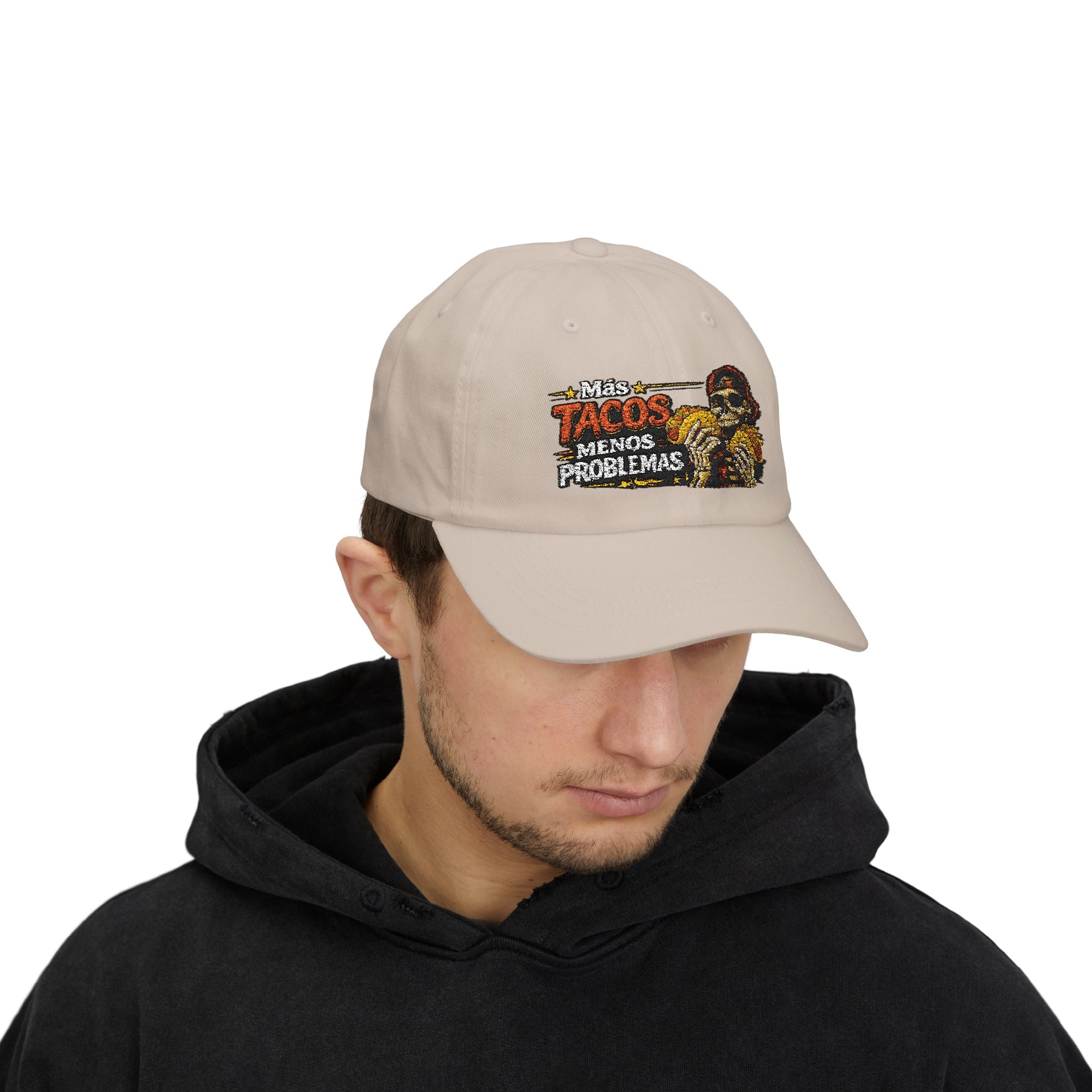 Más Tacos Menos Problemas – Gorra Bordada | Hasta Los Huesos Co.