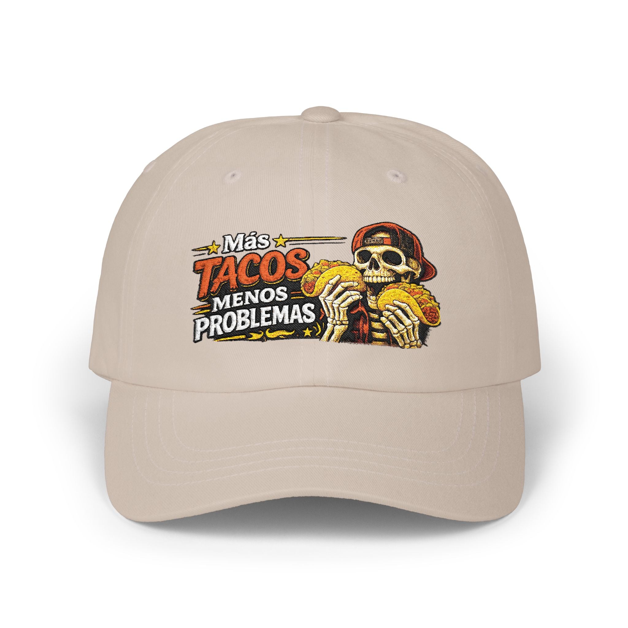 Más Tacos Menos Problemas – Gorra Bordada | Hasta Los Huesos Co.