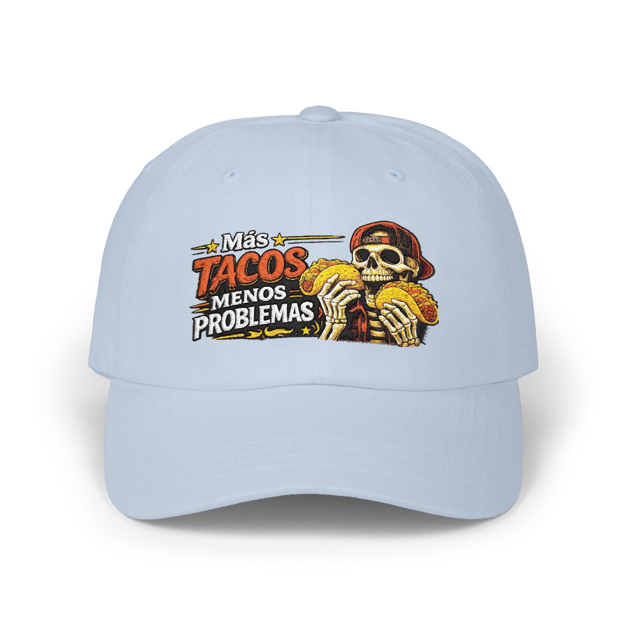Más Tacos Menos Problemas – Gorra Bordada | Hasta Los Huesos Co.