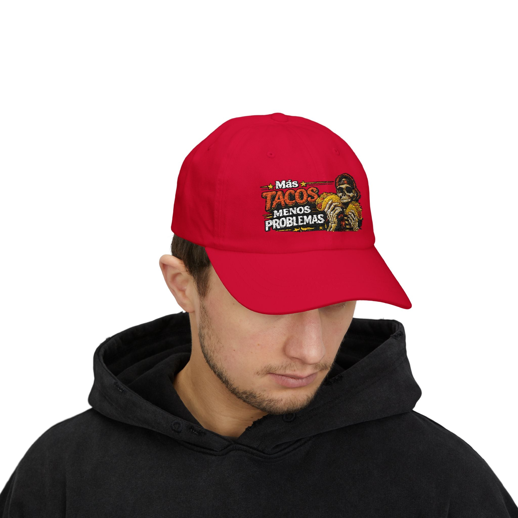 Más Tacos Menos Problemas – Gorra Bordada | Hasta Los Huesos Co.